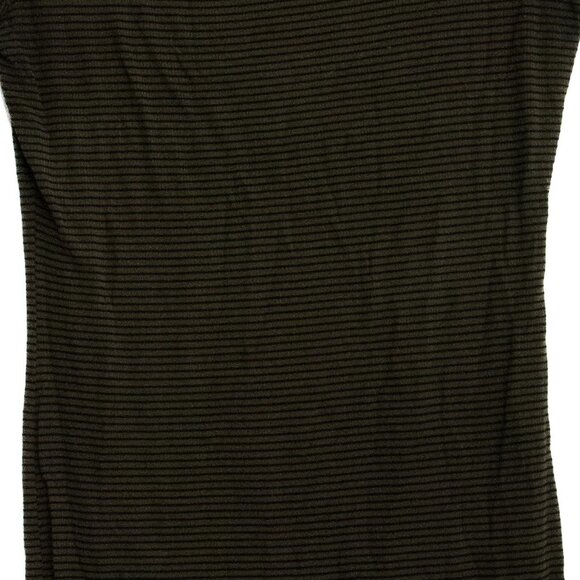 Black & Olive Striped Short Sleeve Bodycon Dress Size M - Picture 3 of 8